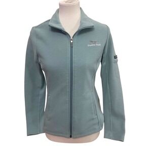Straight Down Jacket Women's Shadow Hawk Golf Gorpcore Full Zip Aqua Blue Small